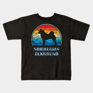 Norwegian Elkhound Vintage Design Dog Kids T-Shirt